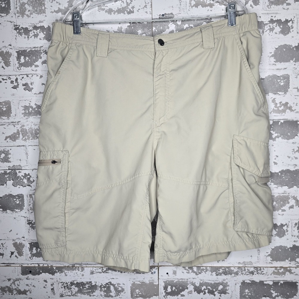 Columbia Shorts Mens 38 Beige Cargo 100% Nylon Hiking Trail Outdoors 9 1/2"